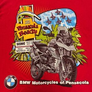 BMW Motorcycle of Pensacola Florida Motorcycle Tee red XL